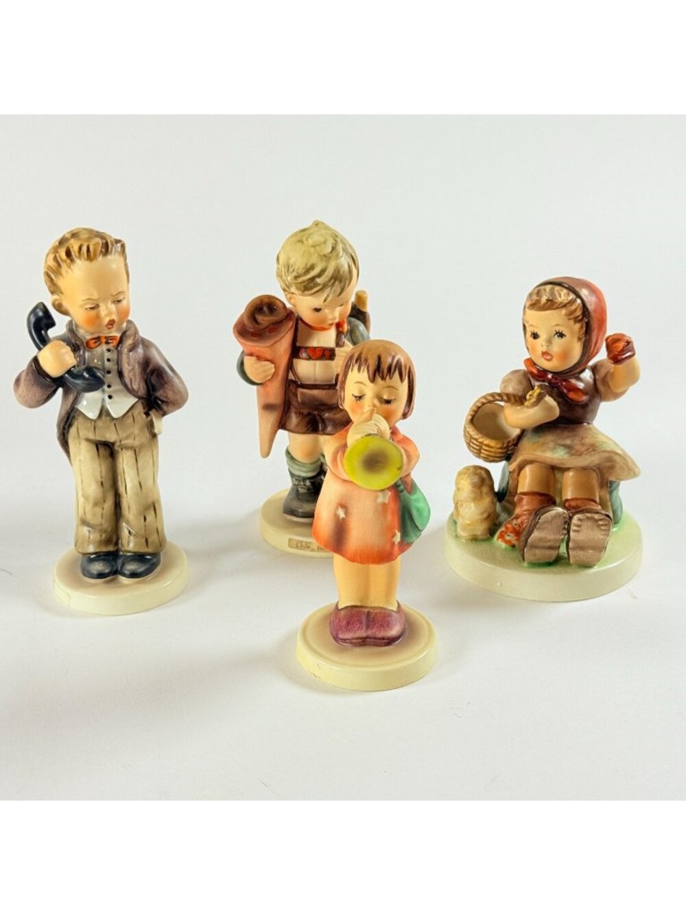 Hummel Goebel Figurines 4 Hand-Painted Porcelain Vintage Collectibles Germany